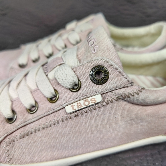 TAOS Plim Soul Neutral Rose Pink Casual Canvas Lace Up Sneaker Flats Women's 7.5 - Picture 6 of 10